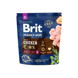 Brit Premium by Nature Adult S сухой корм для собак мелких пород с курицей - 1 кг