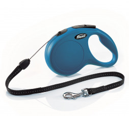 Camon поводок-рулетка для собак Flexi New Classic со шнурком и лентой синий, размер М, 5 м