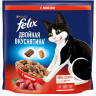 Изображение товара Felix Двойная вкуснятина сухой корм для взрослых кошек с мясом - 1,3 кг