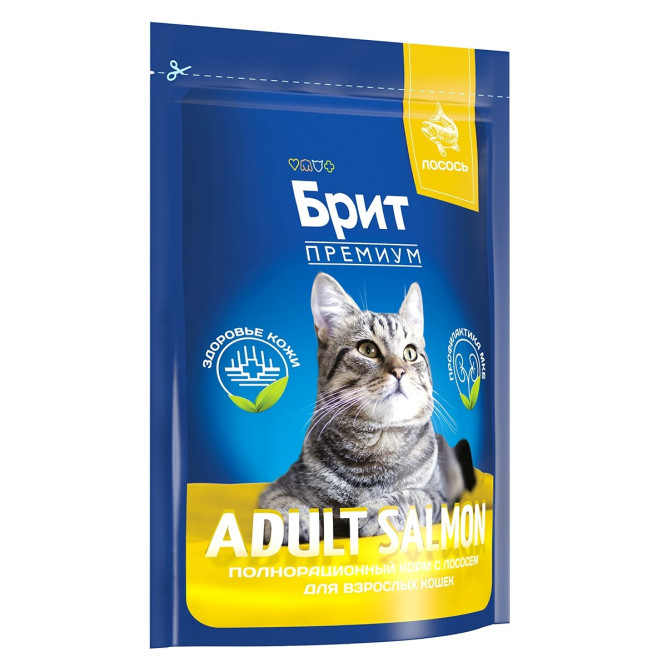 Брит Премиум Cat Adult сухой корм для взрослых кошек с лососем - 400 г