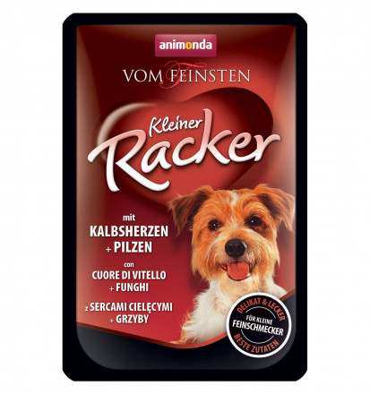 Animonda Vom Feinsten Kleiner Racker влажный корм для взрослых собак c телячьим сердцем и грибами в паучах - 85 г (16 шт в уп)