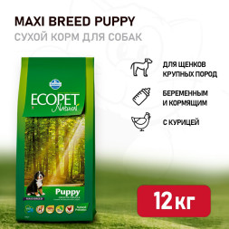 Farmina Ecopet Natural Puppy Maxi сухой корм для щенков крупных пород, беременных и кормящих собак с курицей - 12 кг