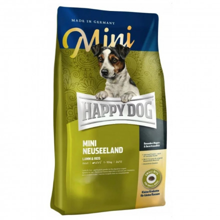 Happy Dog Supreme Mini Neuseeland сухой корм для взрослых собак мелких пород с чувствительным пищеварением и аллергией с ягненком и рисом - 300 г