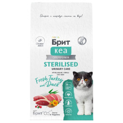 Брит Кеа Cat Sterilised Urinary Care сухой корм для стерилизованных кошек для профилактики МКБ, с индейкой и уткой - 400 г