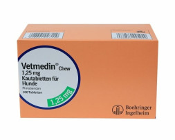 Ветмедин S 1,25 мг жевательные таблетки для лечения сердечной недостаточности у собак - 50 таблеток