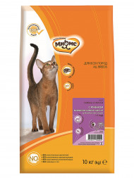 Мнямс Hairball &amp; Indoor сухой корм для взрослых кошек для выведения комков шерсти из желудка с ягненком - 10 кг