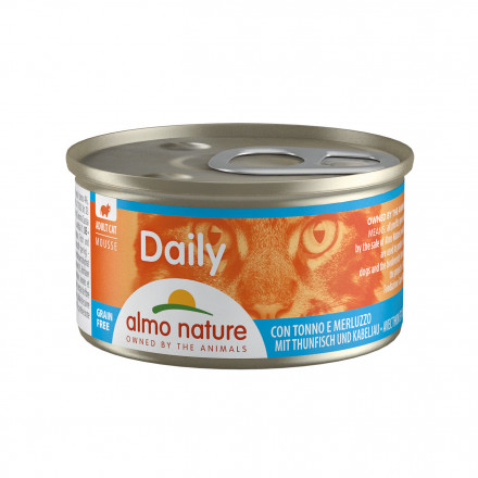 Almo Nature Daily Menu Adult Cat Mousse Tuna &amp; Cod консервы нежный мусс для взрослых кошек меню с тунцом и треской - 85 г х 24 шт