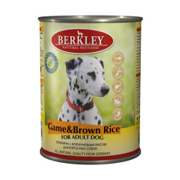 Berkley Adult Dog Game &amp; Brown Rice паштет для взрослых собак с олениной, коричневым рисом, оливковым маслом и ароматным бульоном - 400 г х 6 шт