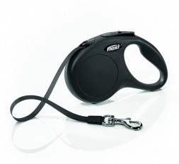 Camon поводок-рулетка для собак Flexi New Classic с лентой черный, размер XS, 3 м