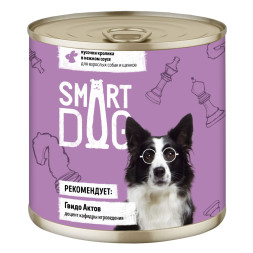 Smart Dog консервы для взрослых собак и щенков с кроликом кусочки в соусе - 850 г х 6 шт