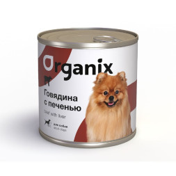 Organix консервы для собак c говядиной и печенью - 750 г х 12 шт