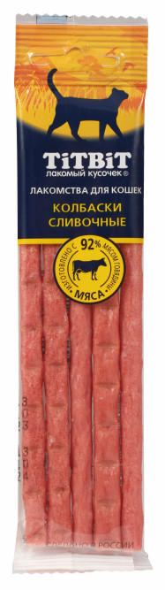 TiTBiT "Золотая коллекция" лакомство для кошек колбаски Сливочные - 20 г