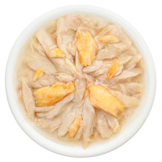 Деревенские лакомства Домашние обеды влажный корм для взрослых кошек с тунцом и лососем в нежном желе, в паучах - 70 г х 12 шт