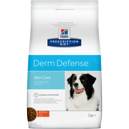 Hills Prescription Diet Derm Defense Skin Care сухой диетический корм для собак для поддержания здоровья кожи и при аллергии с курицей - 2 кг