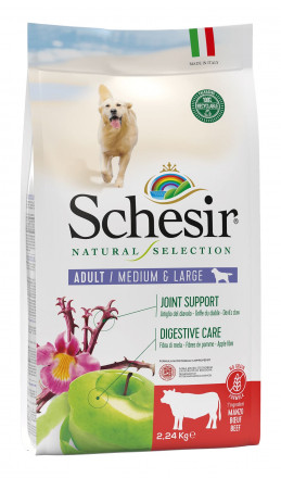 Schesir Natural Selection Dog Adult Medium&amp;Large сухой беззерновой корм для взрослых собак средних и крупных пород с говядиной - 2,24 кг