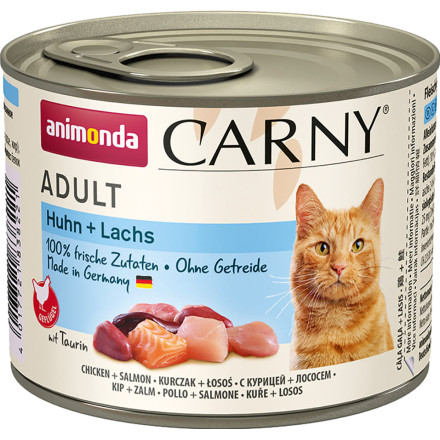 Animonda Carny Adult влажный корм для взрослых кошек с курицей и лососем - 200 г (6 шт в уп)
