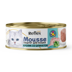 Reflex Gold влажный корм для взрослых кошек, кролик со шпинатом, паштет - 100 г х 8 шт