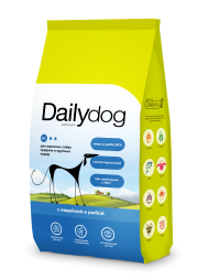 Dailydog Classic Line сухой корм для взрослых собак средних и крупных пород с индейкой и рыбой - 3 кг