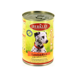 Berkley Adult Dog Lamb &amp; Rice паштет для взрослых собак с натуральным мясом ягнёнка, рисом и ароматным бульоном - 400 г х 6 шт