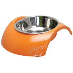 Миска для собак ROGZ Luna специальная эргономичная форма и вынимаемая миска оранжевая - 160 мл