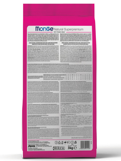 Monge Dog Extra Small сухой корм для взрослых собак миниатюрных пород с курицей 3 кг