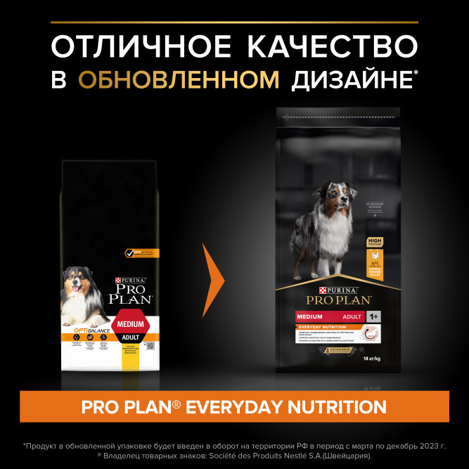 Pro Plan Adult Everyday Nutrition сухой корм для взрослых собак средних пород, с курицей - 14 кг