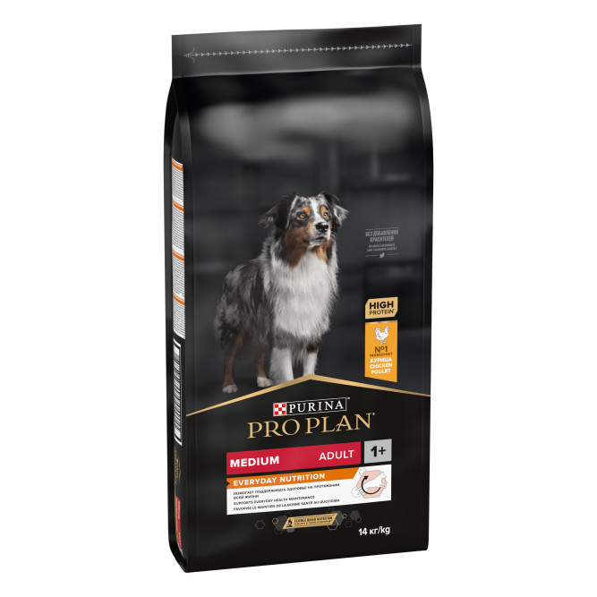 Pro Plan Adult Everyday Nutrition сухой корм для взрослых собак средних пород, с курицей - 14 кг