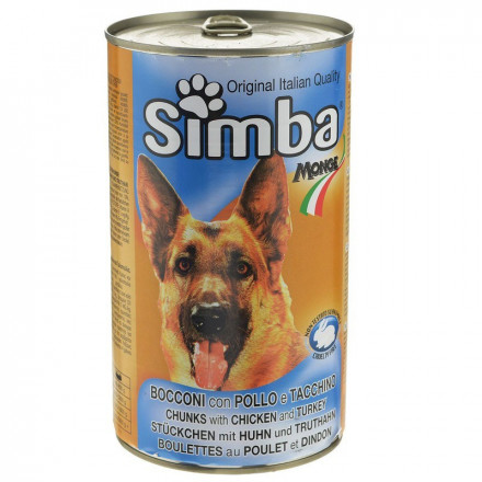 Simba Dog консервы для собак кусочки курица с индейкой 1,2 кг х 12 шт
