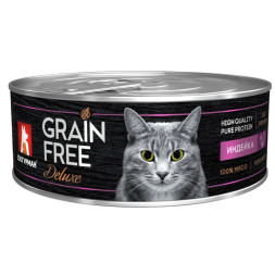 Зоогурман Grain Free Deluxe влажный корм для взрослых кошек с индейкой - 100 г