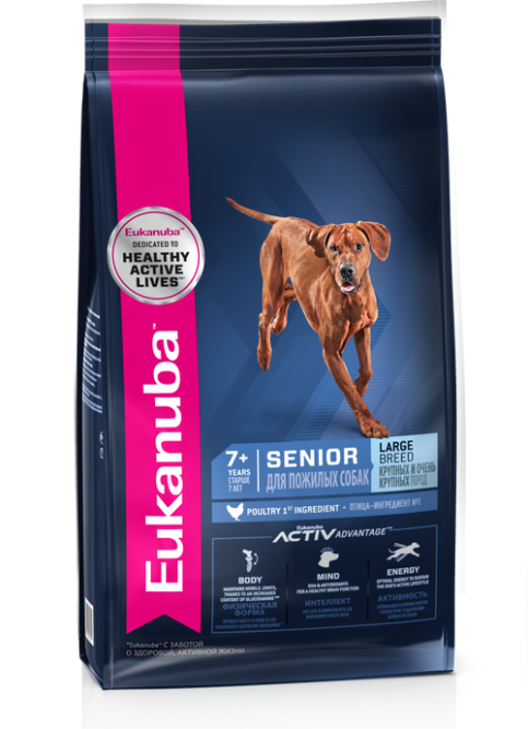 Сухой корм Eukanuba Mature &amp; Senior для пожилых собак крупных пород старше 6 лет с курицей - 15 кг