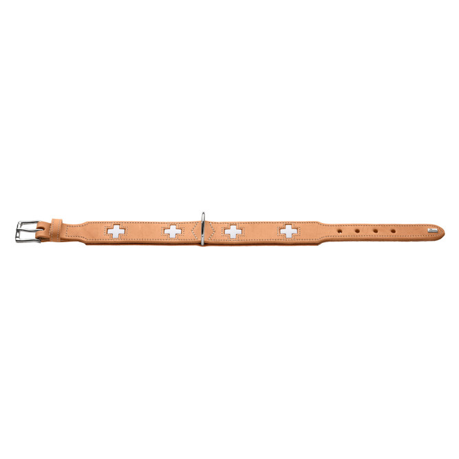Hunter Swiss 55 ошейник для собак 41-49 см, кожа, бежевый