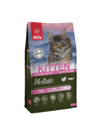 Blitz Holistic Kitten Turkey and Fish полнорационный сухой корм для котят, беременных и кормящих кошек со свежей индейкой и рыбой - 5 кг