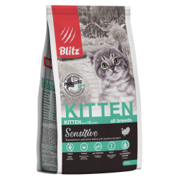 Blitz Sensitive Kitten сухой корм для котят с индейкой - 400 г