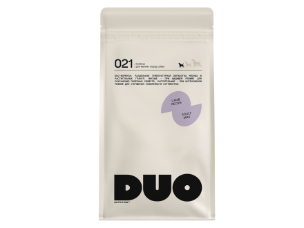 DUO Nutrition сухой полнорационный корм для взрослых собак мелких пород с ягненком и рисом - 10 кг