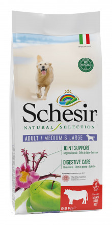 Schesir Natural Selection Dog Adult Medium&amp;Large сухой беззерновой корм для взрослых собак средних и крупных пород с говядиной - 9,6 кг