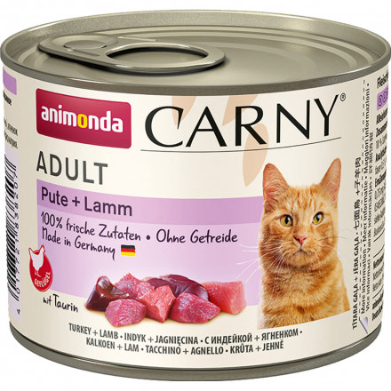 Animonda Carny Adult влажный корм для взрослых кошек с индейкой и ягненком - 200 г (6 шт в уп)