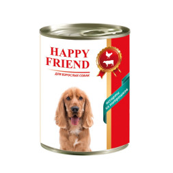 Happy Friend влажный корм для взрослых собак ассорти из потрошков, в консервах - 410 г х 12 шт