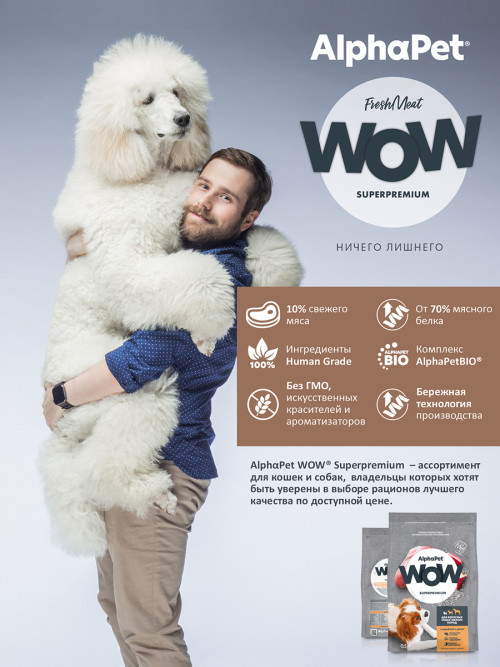 AlphaPet WOW Superpremium сухой полнорационный корм для взрослых собак мелких пород с индейкой и рисом - 500 г