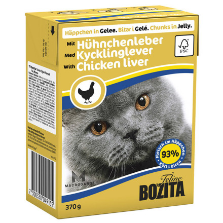 Bozita кусочки в желе со вкусом куриной печени для кошек - 370 г