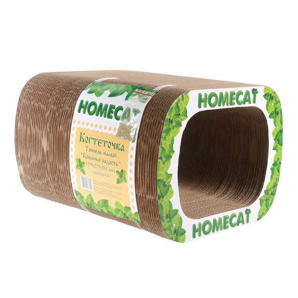 HOMECAT Кошачья радость когтеточка тоннель малый из гофрокартона, 29,5х22,5х35 см