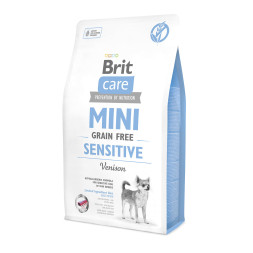 Сухой беззерновой корм Brit Care для собак мелких пород с чувствительным пищеварением с олениной - 2 кг