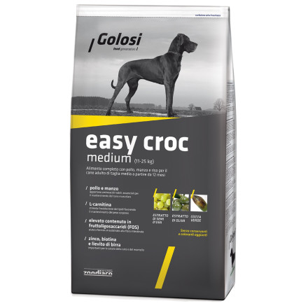 Golosi Dog Adult Easy Croc сухой корм для собак средних пород с курицей, говядиной и рисом - 3 кг
