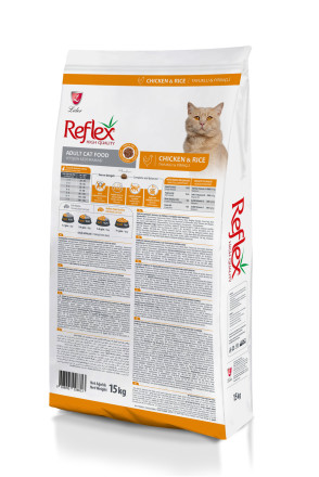 Reflex Adult Cat Food Chicken and Rice сухой корм для кошек, с курицей и рисом - 15 кг