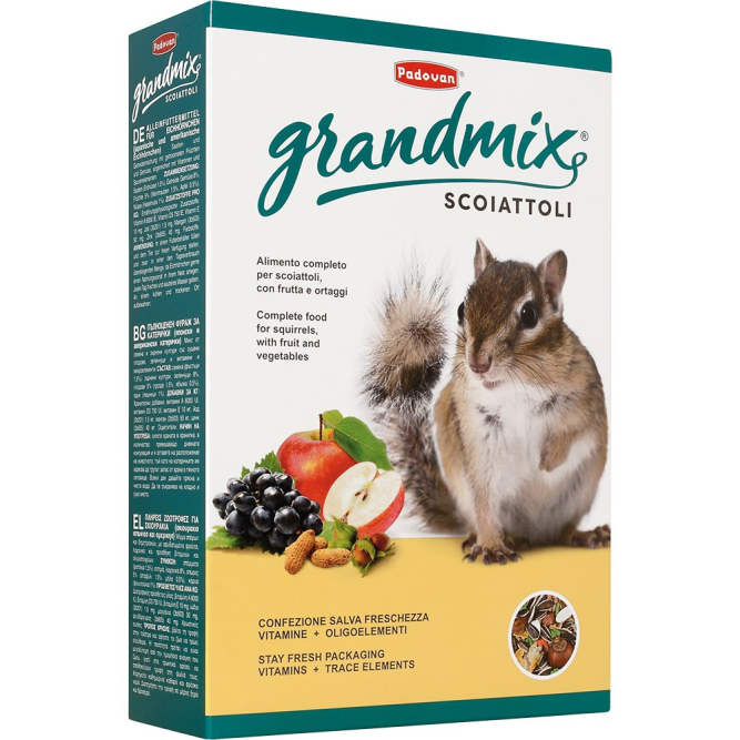Padovan Grandmix scoiattoli корм для белок и бурундуков комплексный основной - 750 г