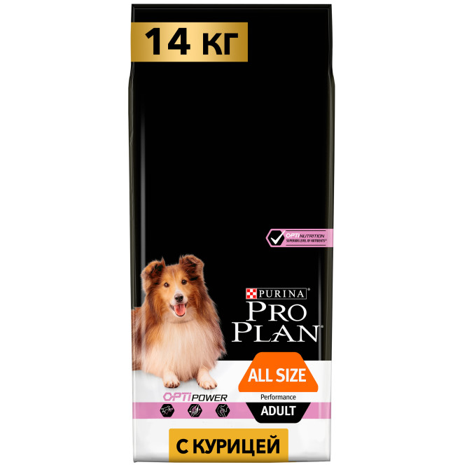 Pro Plan Adult Performance сухой корм для активных и рабочих взрослых собак с курицей и рисом - 14 кг
