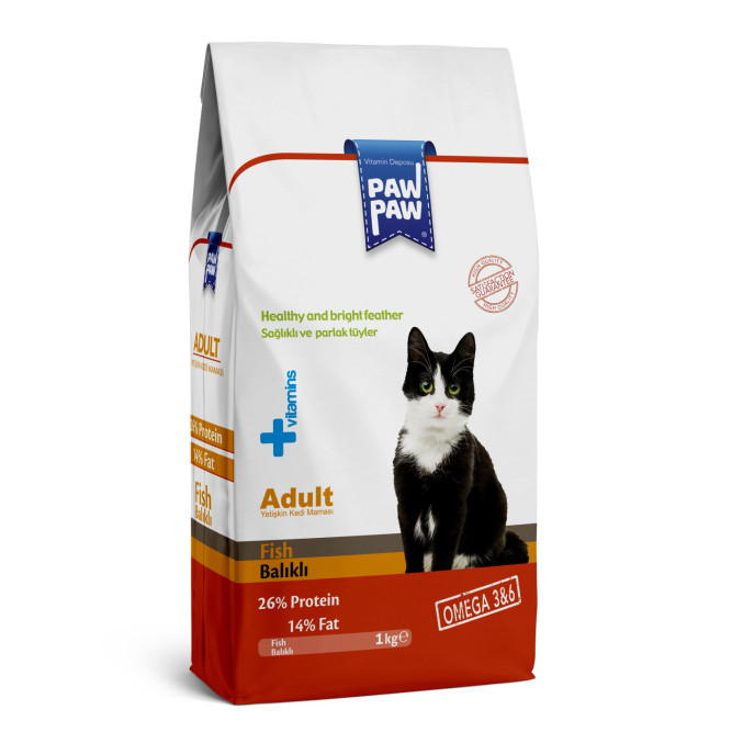 Pawpaw Adult Cat Food with Fish сухой корм для кошек с рыбой - 1 кг