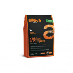 Alleva Natural Puppy Chicken &amp; Pumpkin Mini сухой корм для щенков с курицей и тыквой - 800 г