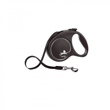 Flexi Black Design tape L поводок-рулетка для собак, черная 5 м, до 50 кг