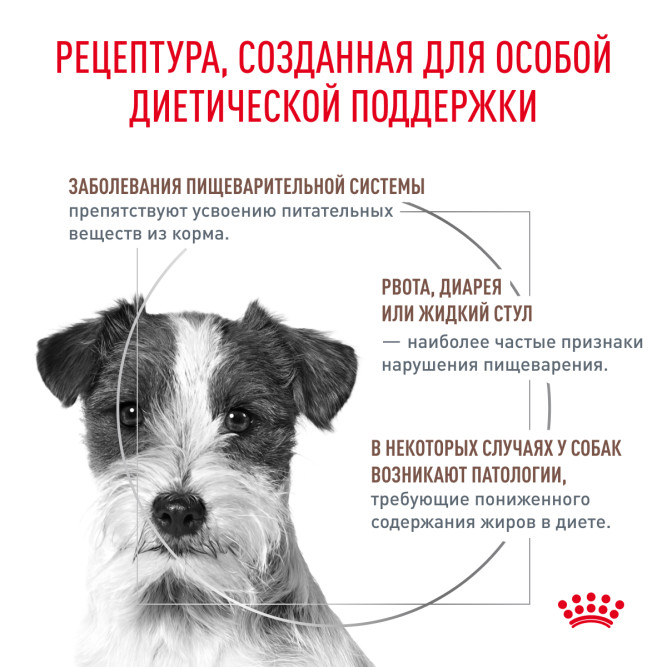Royal Canin Gastrointestinal Low Fat Small Dog сухой корм для взрослых собак мелких пород при нарушениях пищеварения - 1 кг