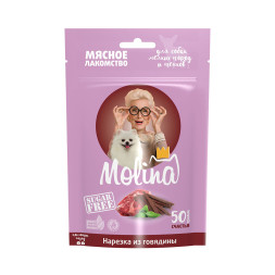 Molina лакомство для взрослых собак мелких пород и щенков &quot;Нарезка из говядины&quot; - 50 г